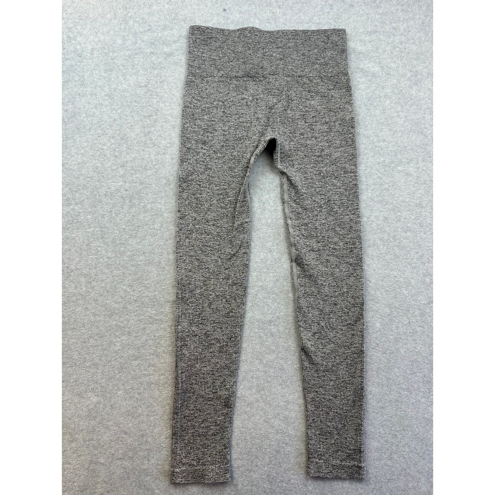 Colsie Womens Gray Marl Seamless Ribbed High Waisted Leggings Size M 1180372